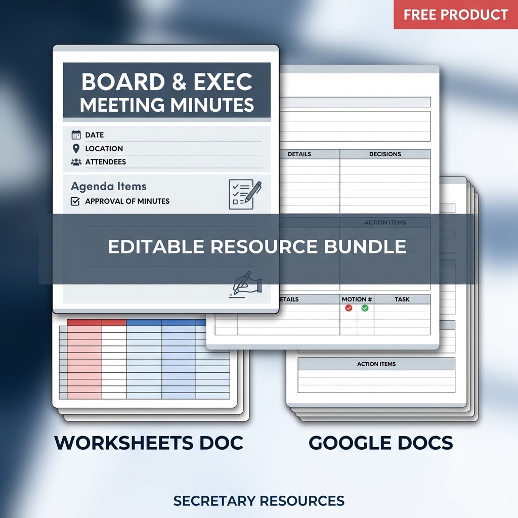 Meeting Minutes document starter pack (PDF, docx)