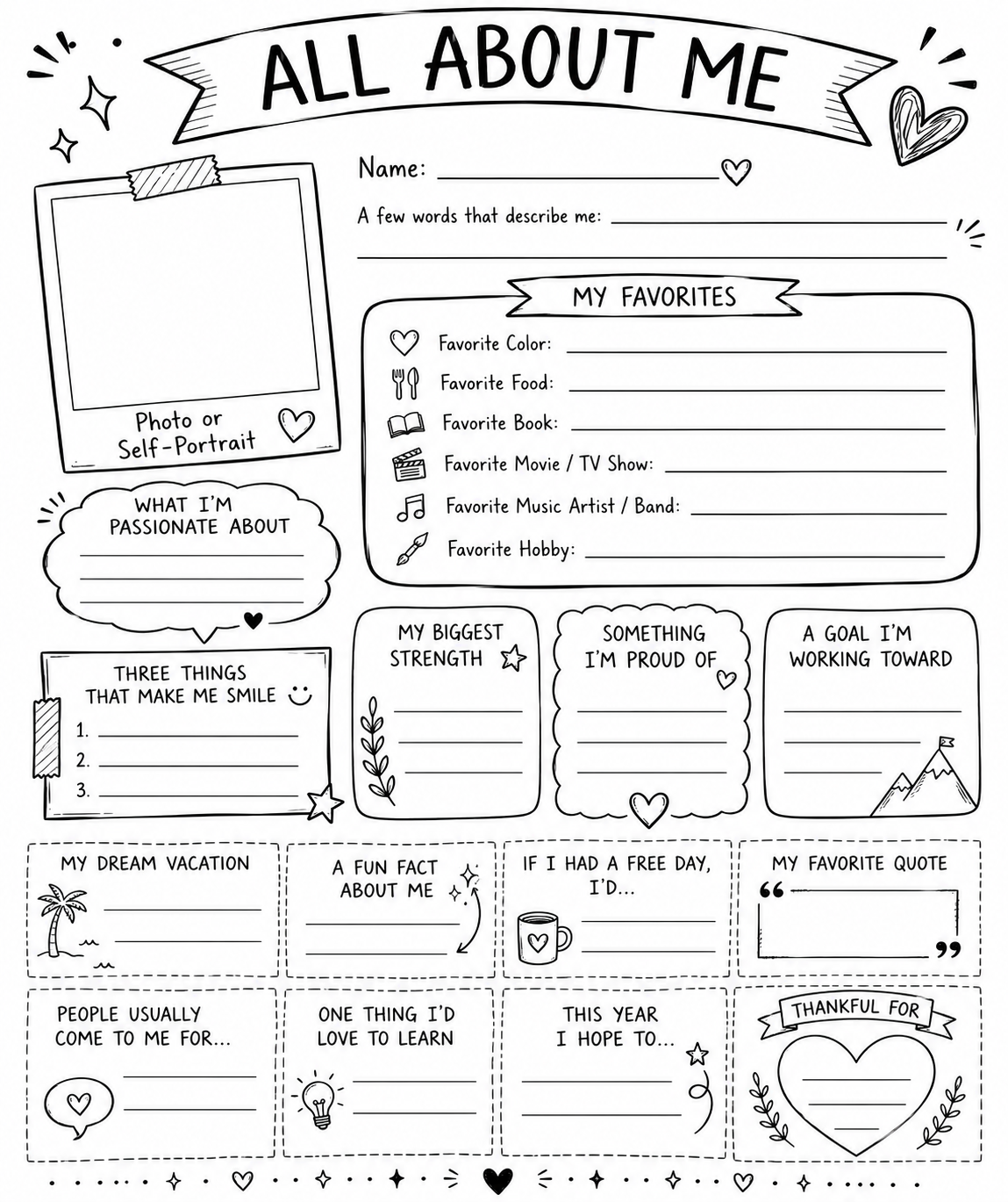 All About Me - Adult Version