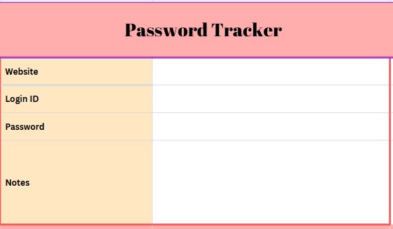 Password Tracker
